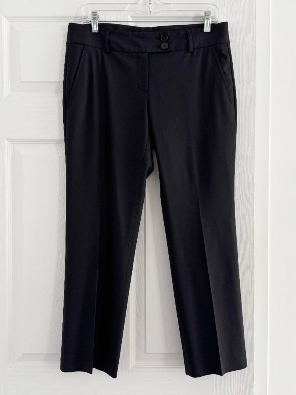 Theory Cropped Wool Cigarette Pants in Black, size 6
